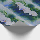 Elegante, weiße tropische Boho-Orchideen Geschenkpapier (Ecke)
