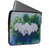 Elegante, weiße tropische Boho-Orchideen Laptopschutzhülle (Vorne Rechts)