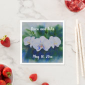 Elegante, weiße tropische Boho-Orchideen Serviette (Beispiel)