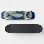 Elegante, weiße tropische Boho-Orchideen Skateboard (Horizontal)