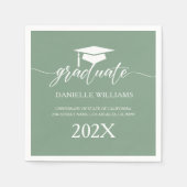 Elegante weiße Typografie im Hintergrund der Sage Serviette (Vorderseite)