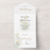 Elegante weiße und gelbe Daffodien Hochzeit All In One Einladung (Innen Boden)