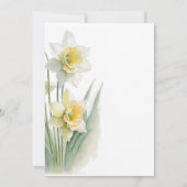 Elegante weiße und gelbe Daffodien Hochzeit Einladung (Rückseite)