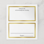 Elegante weiße und goldene Bräutigam-Namen Hochzei Platzkarte (Außenseite Aufgefaltet)