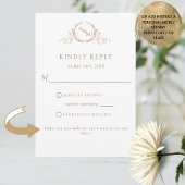 Elegante weiße und goldene RSVP-Karte RSVP Karte