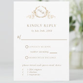 Elegante weiße und goldene RSVP-Karte RSVP Karte