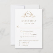 Elegante weiße und goldene RSVP-Karte RSVP Karte (Vorderseite)