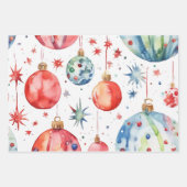 Elegante weiße und goldene Weihnachtsbände Geschenkpapier Set (Vorderseite)