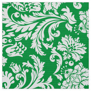 Elegante weiße und grüne Damaskus Stoff