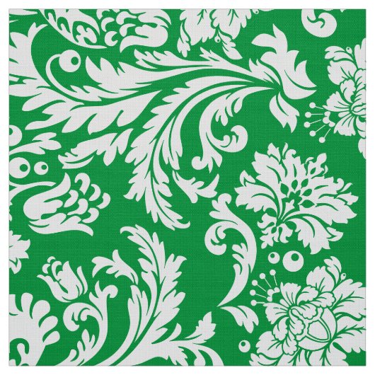 Elegante weiße und grüne Damaskus Stoff (Muster)