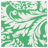Elegante weiße und grüne Damaskus Stoff (Nahaufnahme)