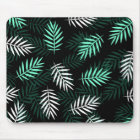Elegante weiße und grüne Palmblätter | Mousepad