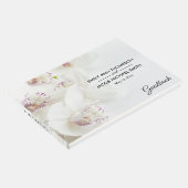 Elegante weiße und Lila Orchideen | Hochzeit Gästebuch (Ecke)