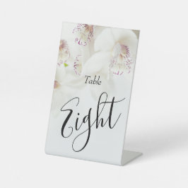 Elegante weiße und Lila Orchideen | Hochzeit Sockelschild