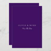 Elegante, weiße und Lila Save the Date Karte für S (Vorne/Hinten)
