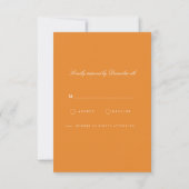 Elegante weiße und orange RSVP-Karte RSVP Karte (Rückseite)