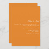 Elegante weiße und orangefarbene Einladung zur Hoc (Vorne/Hinten)