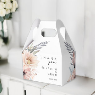Elegante, weiße und pastellfarbene Boho Hochzeitsb Geschenkschachtel