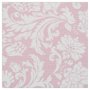 Elegante weiße und pastellrosa Damaskus Stoff