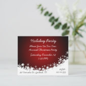 Elegante weiße und rote WeihnachtsParty Einladung (Stehend Vorderseite)