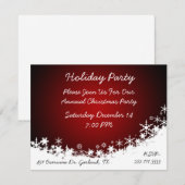 Elegante weiße und rote WeihnachtsParty Einladung (Vorne/Hinten)