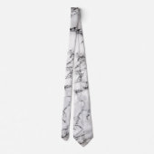 elegante, weiße und schwarze Marmorstruktur Krawatte (Rückseite)