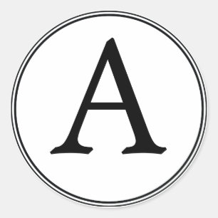 Elegante, weiße und schwarze Monogramm Stickers