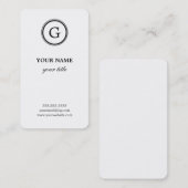 Elegante weiße und schwarze visitenkarte (Vorne/Hinten)