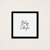 Elegante weiße und schwarze Visitenkarte (Vorderseite)