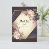 Elegante weiße und violette Blumen Danke Karte (Stehend Vorderseite)