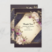 Elegante weiße und violette Blumen Danke Karte (Vorne/Hinten)