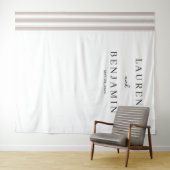 Elegante weiße vertikale Linien Wandteppich (Beispiel (Horizontal))