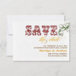 elegante weiße Vintage-Hochzeitseinladungen zum Sp Save The Date