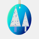 Elegante weiße Weihnachtsbaumen Keramikornament (Rechts)