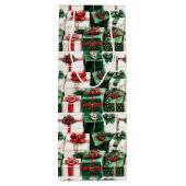 Elegante weiße Weihnachtsgeschenke in Wasserfarbe Geschenktüte Für Weinflaschen (Rückseite)