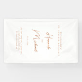 Elegante, weiße, "Willkommen zu unserer Hochzeit" Banner (Horizontal)