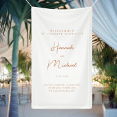 Elegante, weiße, "Willkommen zu unserer Hochzeit" Banner