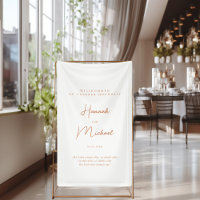Elegante, weiße, "Willkommen zu unserer Hochzeit"