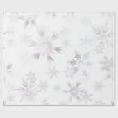 Elegante weiße Winterschneeflocken Geschenkpapier (Flach)