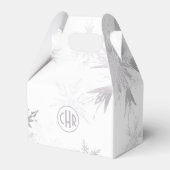 Elegante weiße Winterschneeflocken Geschenkschachtel (Rückseite)