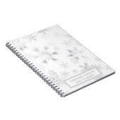Elegante weiße Winterschneeflocken Notizblock (Rechte Seite)