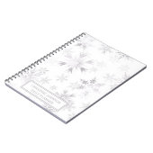 Elegante weiße Winterschneeflocken Notizblock (Linke Seite)