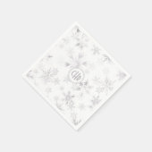 Elegante weiße Winterschneeflocken Serviette (Ecke)