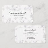 Elegante weiße Winterschneeflocken Visitenkarte (Vorne/Hinten)