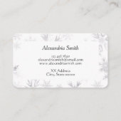 Elegante weiße Winterschneeflocken Visitenkarte (Rückseite)