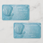 Elegante weiße Zahnblasen Dentalkarte Terminkarte (Vorne/Hinten)