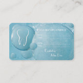 Elegante weiße Zahnblasen Dentalkarte Terminkarte (Rückseite)