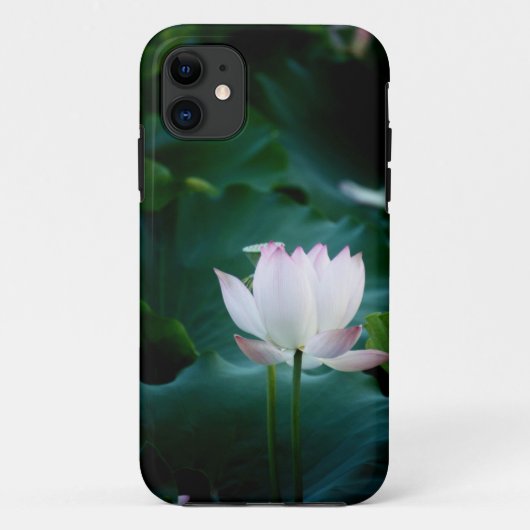 Elegante weißer Lotos-Blume Case-Mate iPhone Hülle (Rückseite)