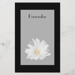 Elegante weißes Gänseblümchen-Blume mit Namen Briefpapier