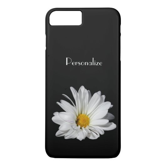 Elegante weißes Gänseblümchen-Blume mit Namen Case-Mate iPhone Hülle (Rückseite)